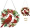 Christmas Diamond Art Hanging Kit for Adults – DIY Double-Sided Acrylic Diamond Painting Ornament, Cardinal Bird Pendant Board